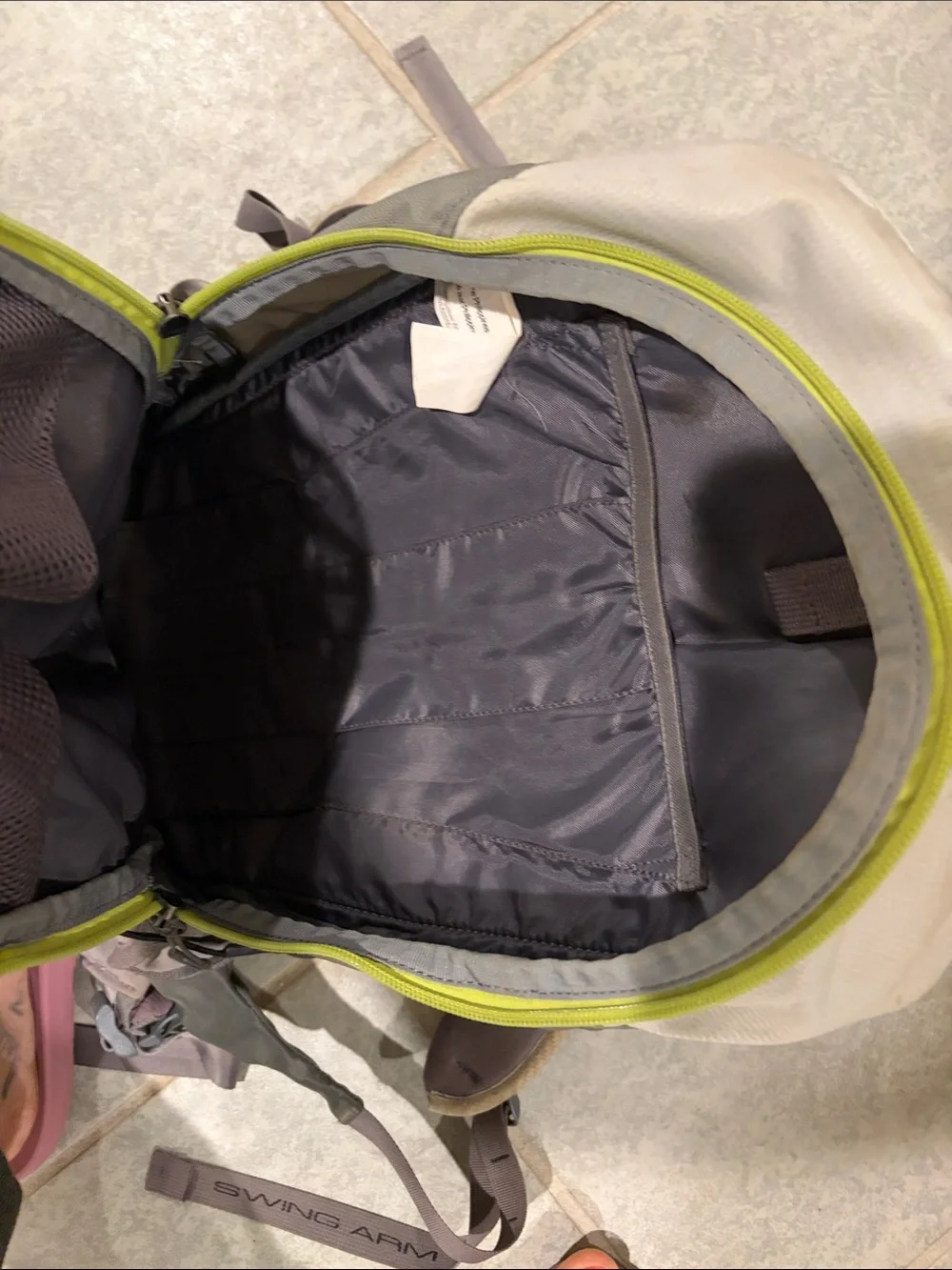 Black Diamond Backpack in Lime and Taupe Accent
